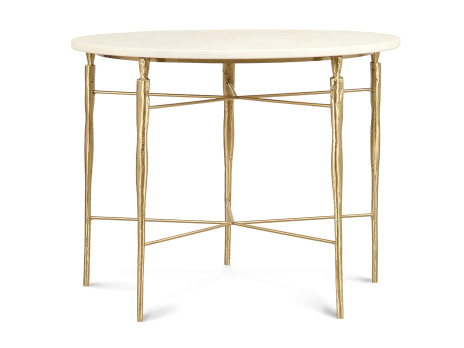 Высокий круглый журнальный столик из латуни и мрамора JOSÉ LEITE DE CASTRO Elis ARCH-00134841