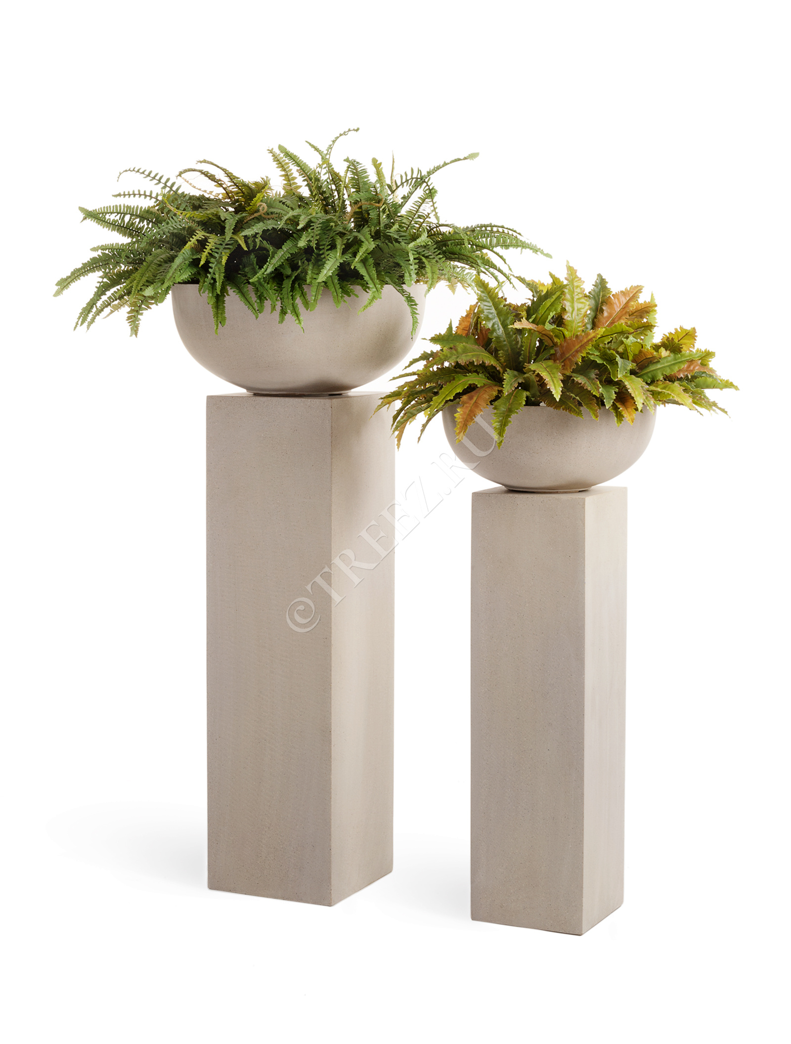 41.3317-02-006-BE-62 Кашпо  Effectory - серия Beton - Низкая чаша - Белый песок Цветочная коллекция  - Вид №7