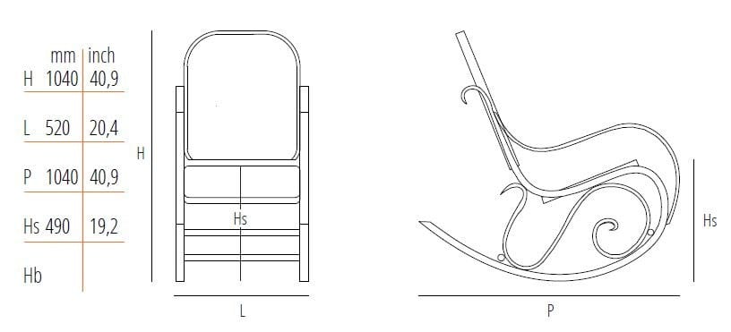 Кресло-качалка с подлокотниками Wiener GTV Design SCHAUKELSTUHL ARCH-00122679 - Вид №5