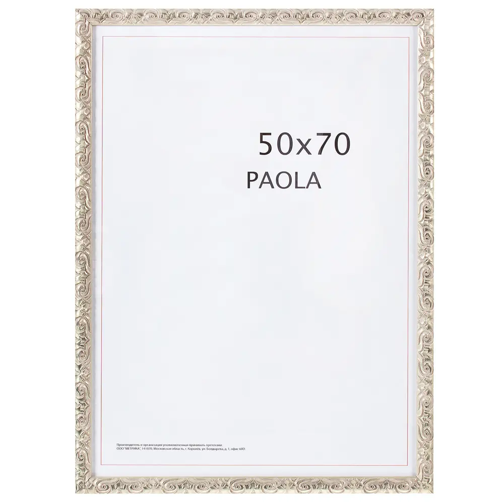 Рамка Paola 50x70 см пластик цвет серебро 18784587 STLM-2200505 Santreyd 