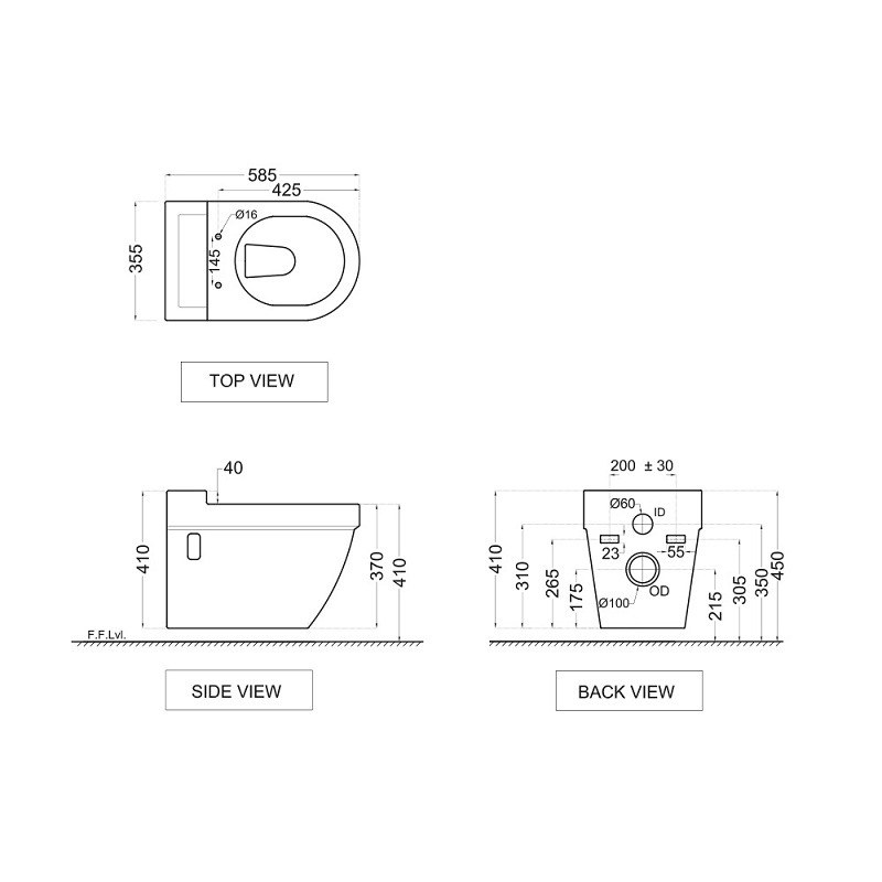 OPS-WHT-15951 Подвесной унитаз Jaquar Opal Santreyd - Вид №1