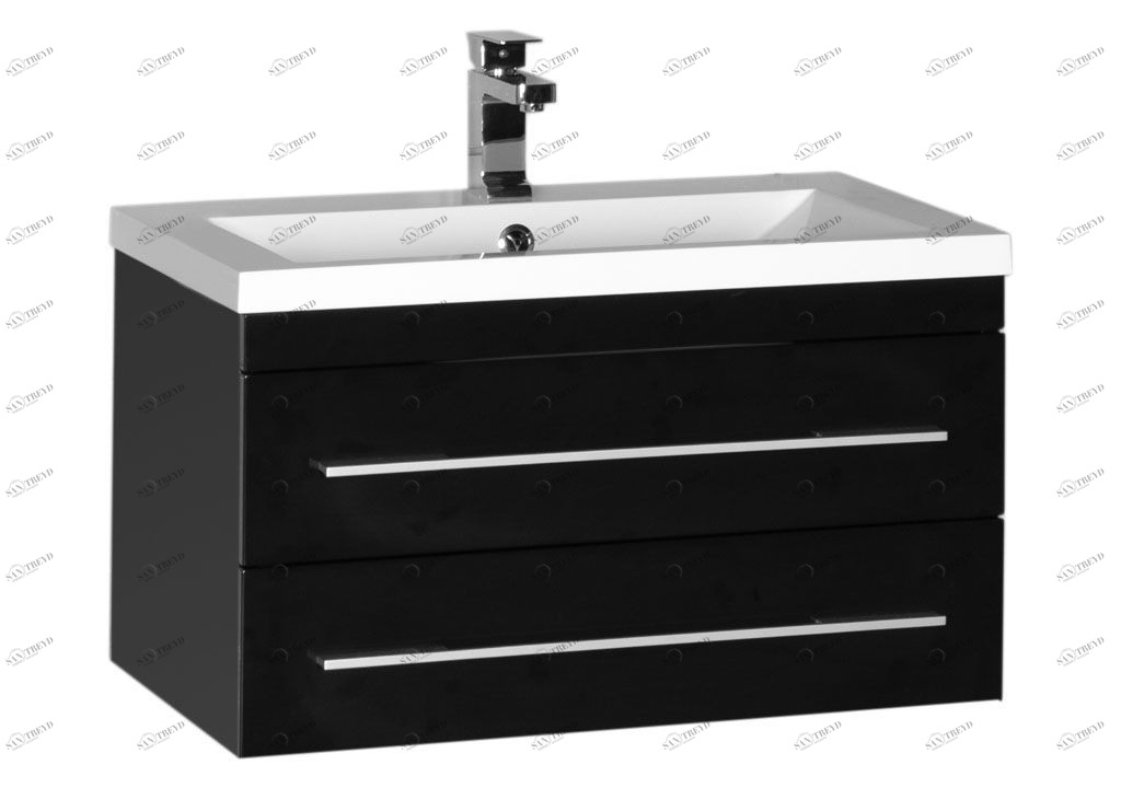Тумба с раковиной Aquanet Нота 75 черный 0017149000158755