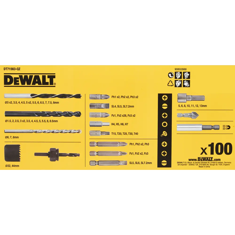 Набор сверл и бит Dewalt DT71563, 100 предметов 80132742 STLM-2125651  - Вид №7
