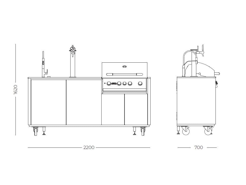 Отдельно стоящая уличная кухня Foster набор ARCH-00081981 - Вид №4