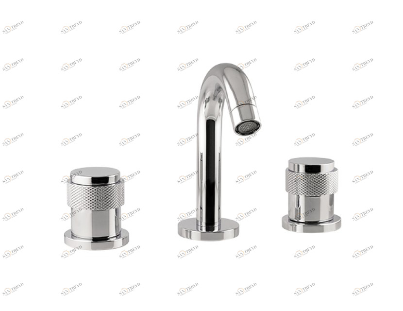 071421.P00.50 Биде с тремя отверстиями и декорированным латунным кольцом Яркий хром Mestre 