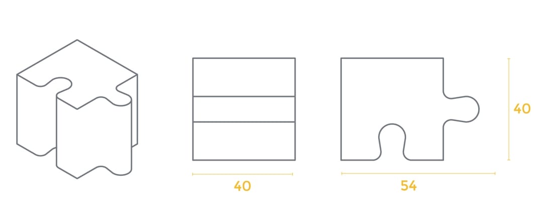 Модульный пуф с пенопластовым покрытием SIXINCH PUZZLE ARCH-00136351 - Вид №8