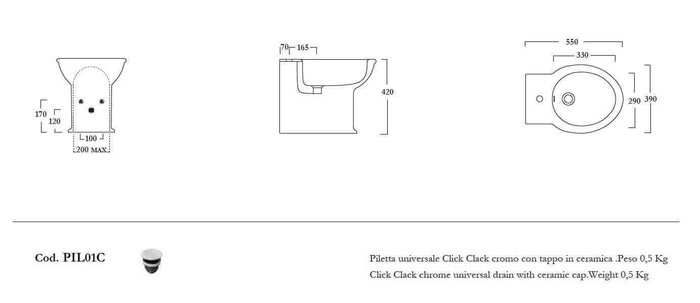 Биде из стекла с переливом на полу Olympia Ceramica Empire ARCH-00062781 - Вид №3