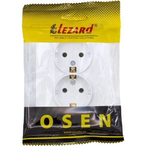 Розетка двойная встраиваемая LEZARD Osen с заземлением 89424775