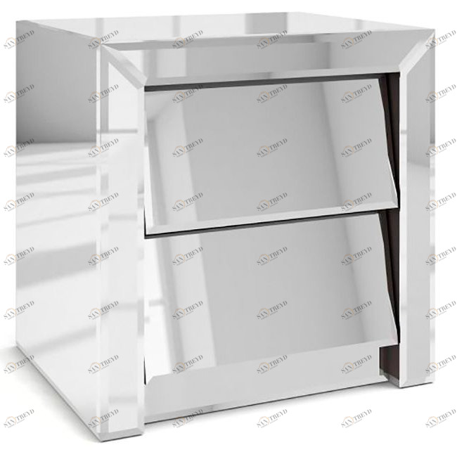 Тумбочка прикроватная зеркальная "Лэвэл Сэт" GRAUM  304076 Зеркальный 