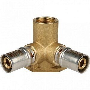 Тройник угловой настенный STOUT 16х1/2"х16 ВР под пресс