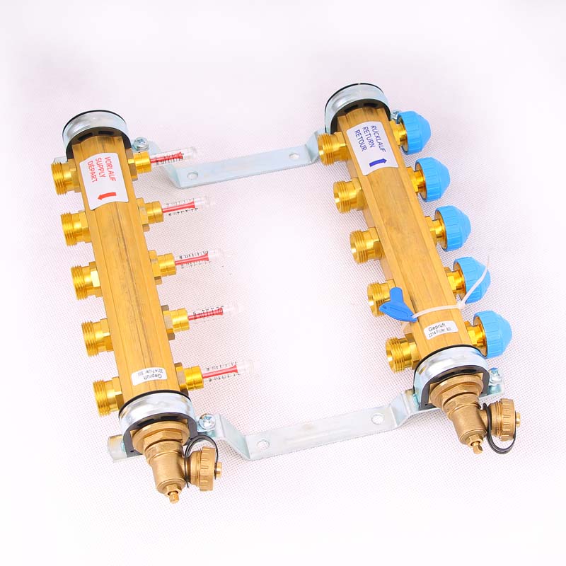 Коллекторная группа HKV/T с термостатическими вентилями и расходомерами WATTS Ind 1"x3/4"ЕК 5 выходов 10004199 - Вид №1