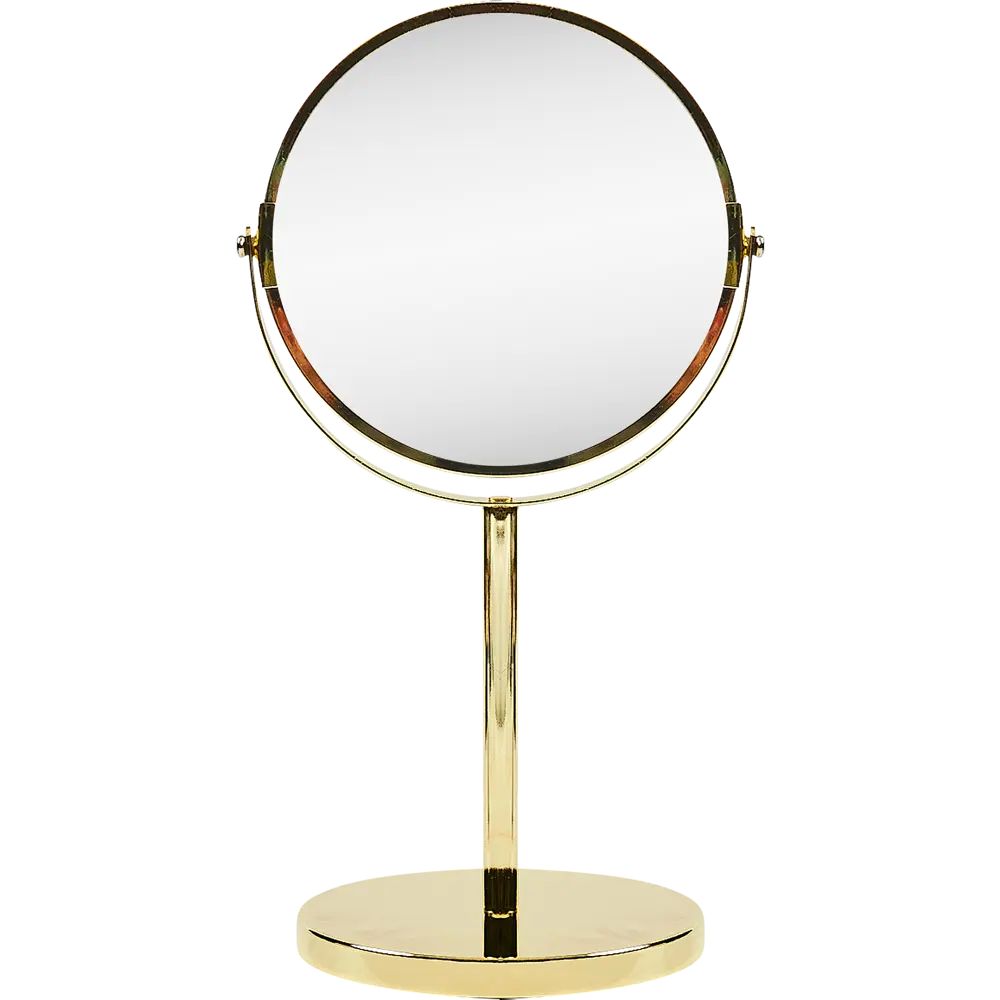 Зеркало косметическое SWENSA двустороннее с регулировкой 17 см золото 82487553 BSA-MR-004 STLM-0981398 - Вид №1