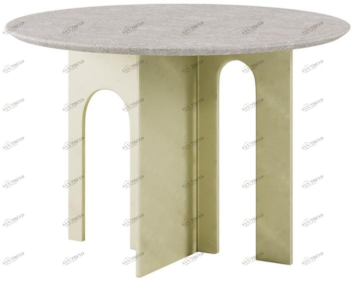 Круглый стол из металла и старинного камня Arche Santreyd sun-id-1445228