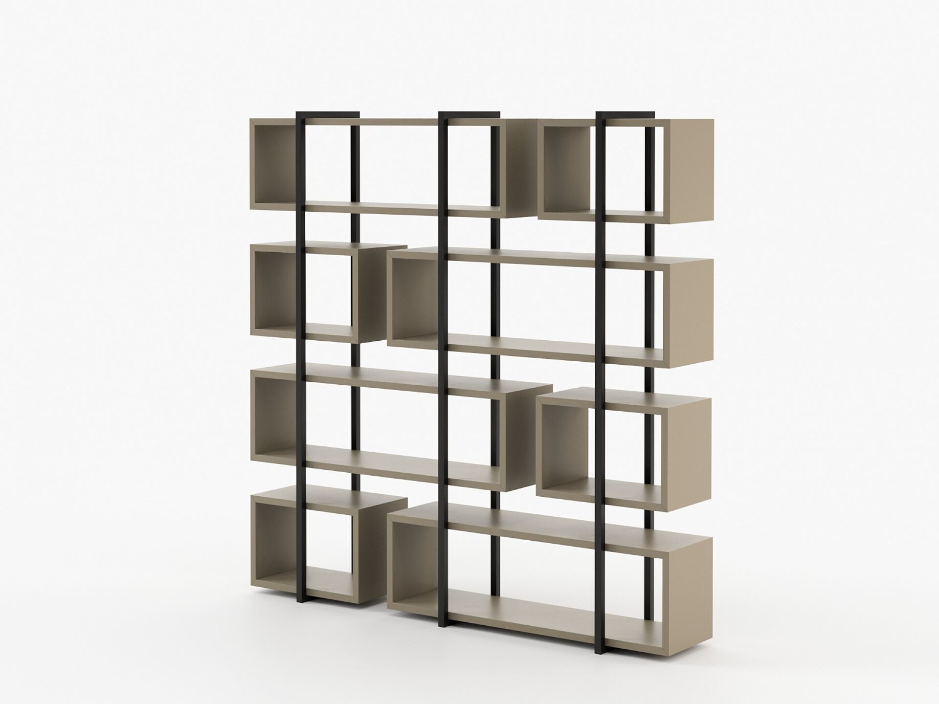 Двухсторонний книжный шкаф из нержавеющей стали и дерева Laskasas ARCH-00011168 - Вид №3