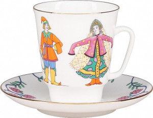 10613439 Императорский фарфоровый завод Комплект из 3пр Балет "Конек-Горбунок" "Майская" Фарфор костяной