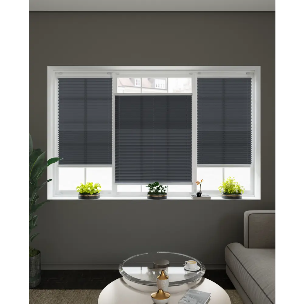 Штора плиссе 52x170 см жаккард графитовая 89411376 STLM-2131144 Santreyd  - Вид №6