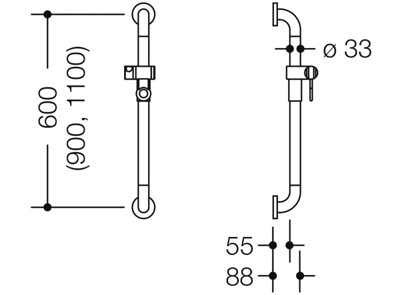 801.33B110 держатель для душа HEWI Edition matt | Polyamid  - Вид №5