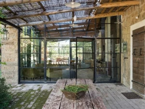 Mogs Стальная распашная французская дверь Ferrofinestra