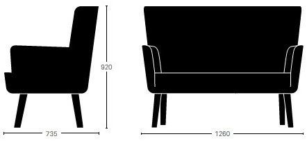 Deadgood 2-местный тканевый диван Love L2 - Вид №7