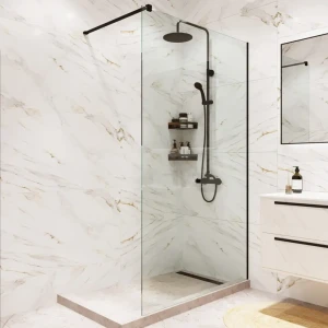 Душевая перегородка Mebelvann 110×200 см с черным анодированным профилем 89372139