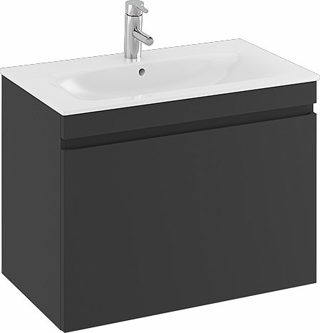 42391 IFO Renova Плоская тумба для умывальника с ящиком и внутренним ящиком, W = 988 мм, W1 = 1000 мм, вяз, пленка  - Вид №10