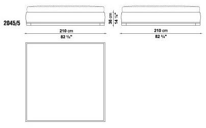Maxalto Двуспальная кровать из ткани с мягким изголовьем Bauci sun-id-1489264 - Вид №4