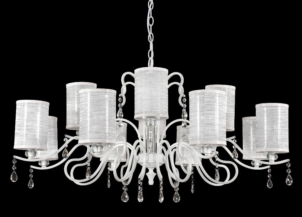 Подвесная люстра Crystal Lux Elisa White SP12 белая CRYSTAL LUX ДИЗАЙНЕРСКИЕ, ELISA WHITE 109305 Белый  - Вид №1