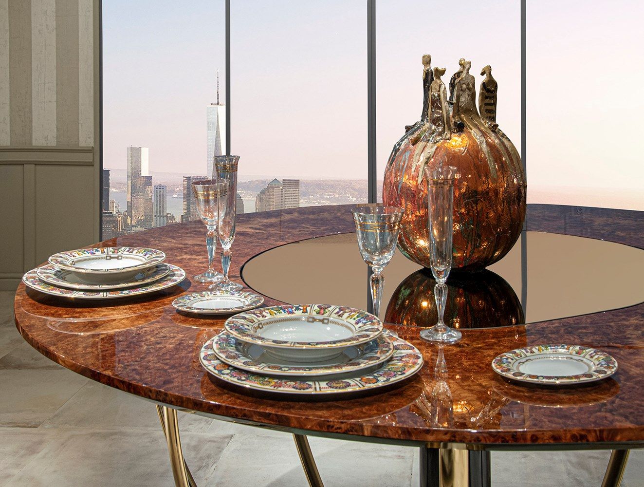 Круглый обеденный стол с Lazy Susan Formitalia купол ARCH-00072412 - Вид №4