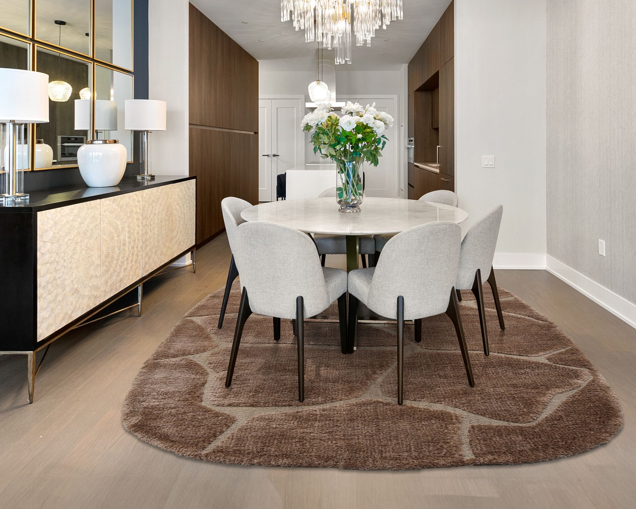 Овальный узор сплошной цвет ковер Ademi Essential ARCH-00096044 - Вид №4