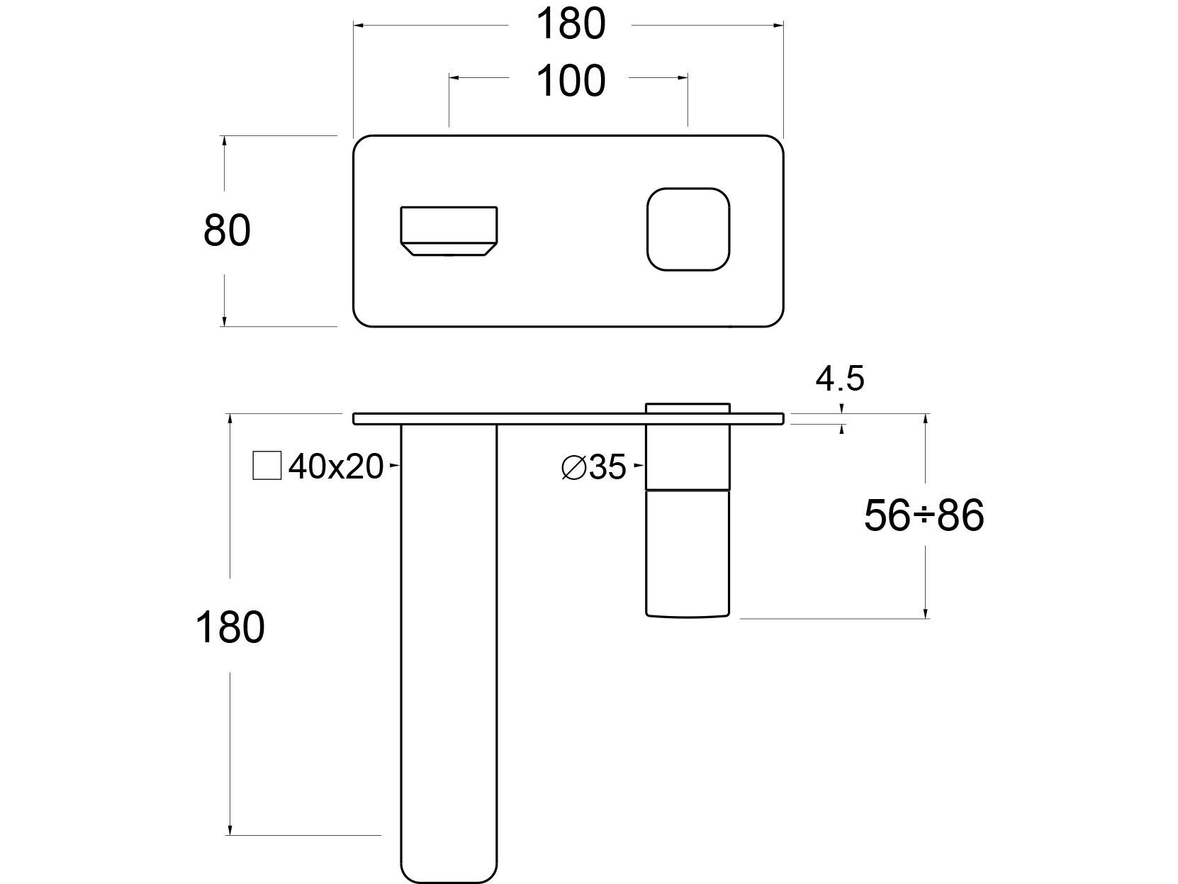 Однорычажный настенный смеситель для раковины GUGLIELMI RUBINETTERIE GX ARCH-00002776 - Вид №1