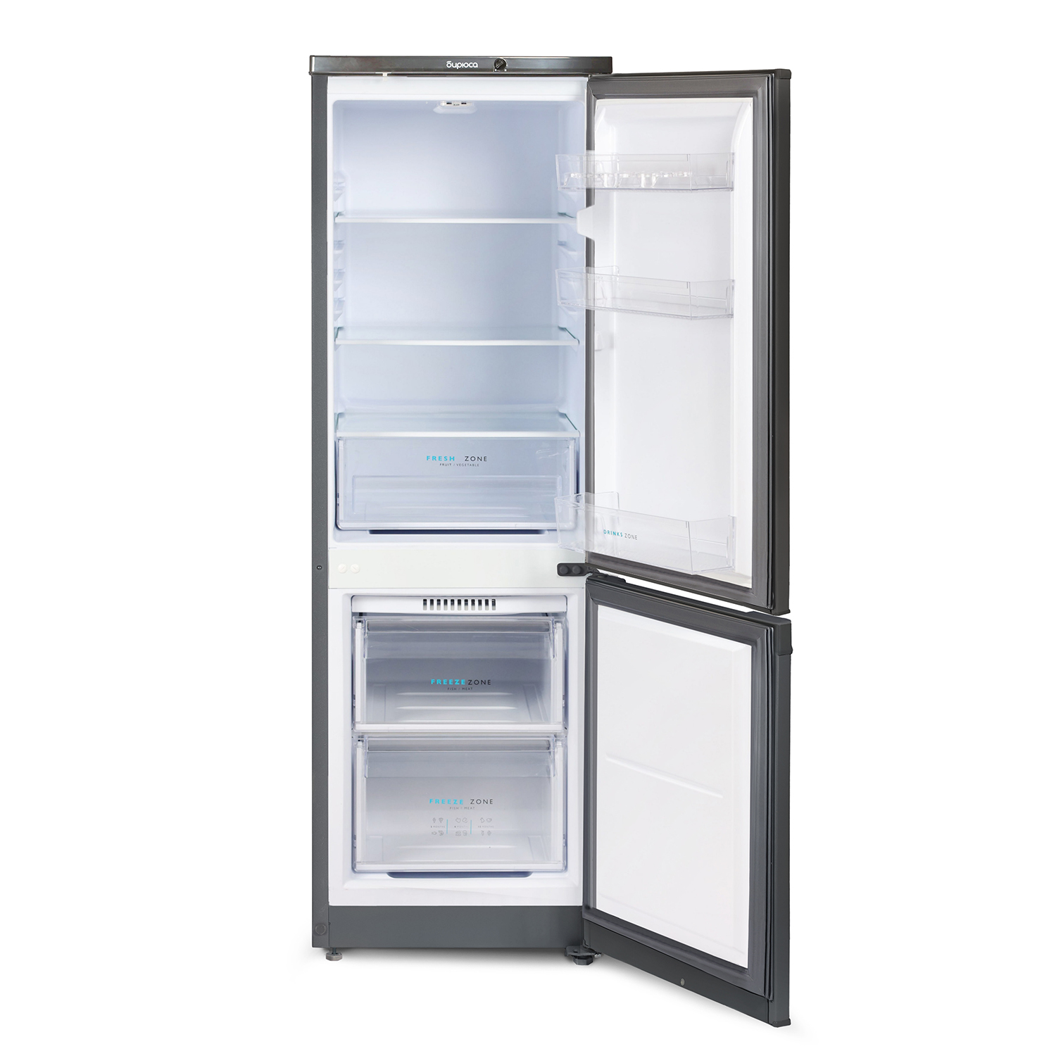 9283702 Холодильник с морозильником   БИРЮСА W418 серый STDN-0058334 - Вид №2