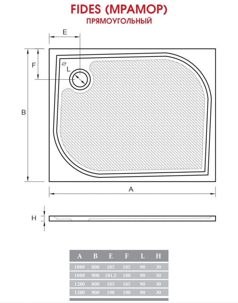 Поддон для душа ALPEN Fides 100x90 APS0072 - Вид №3
