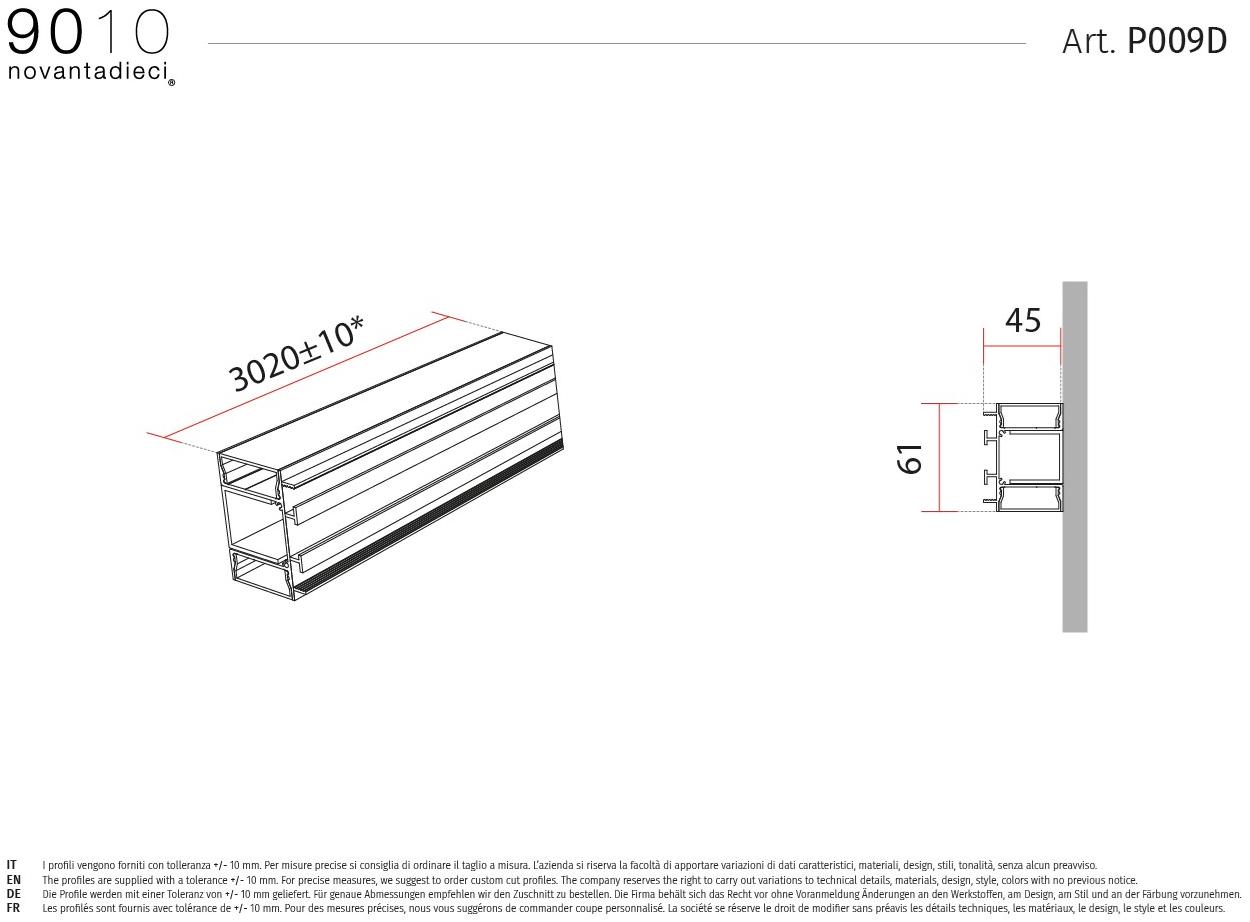 9010 novantadieci Линейный световой профиль из alumite®  P009  - Вид №4
