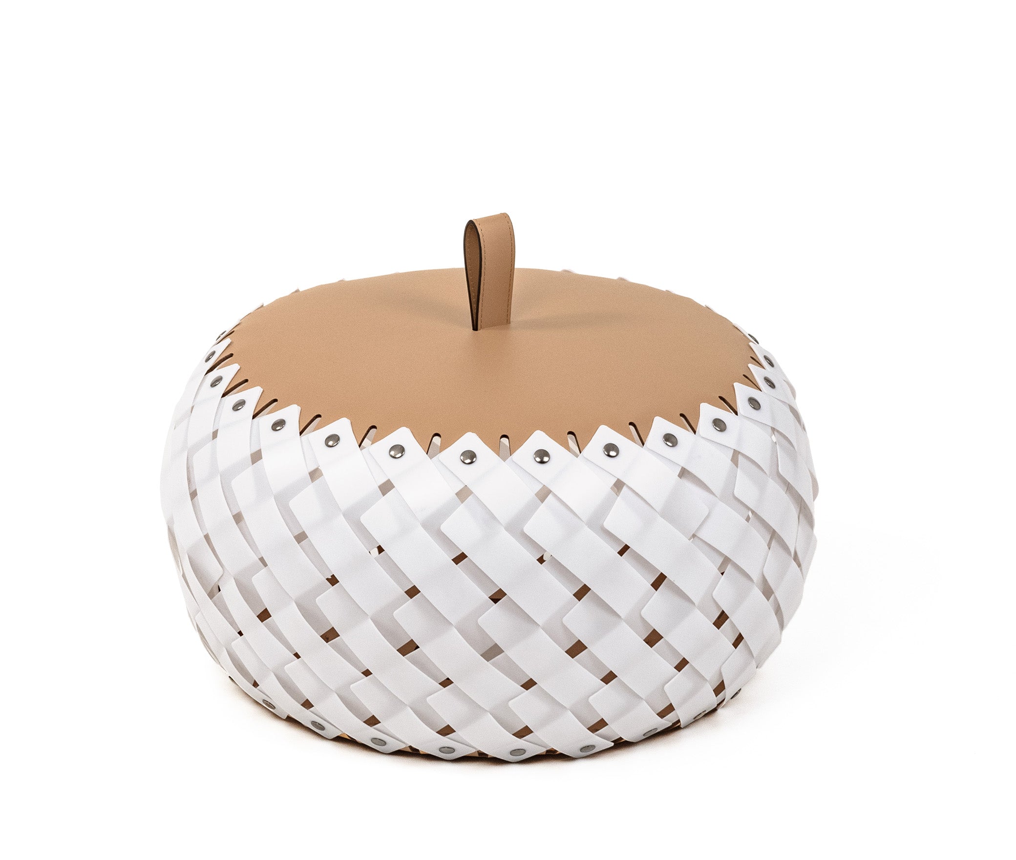 Напольный фонарь Almeria - Ø 45XH36 см / регенерированная кожа_белый Pinetti 00.2074.082.000 - Вид №3