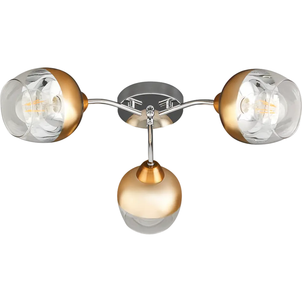 Люстра потолочная JLIGHT FIERA 3 лампы 18 м², цвет хром 84534215 STLM-2118886 