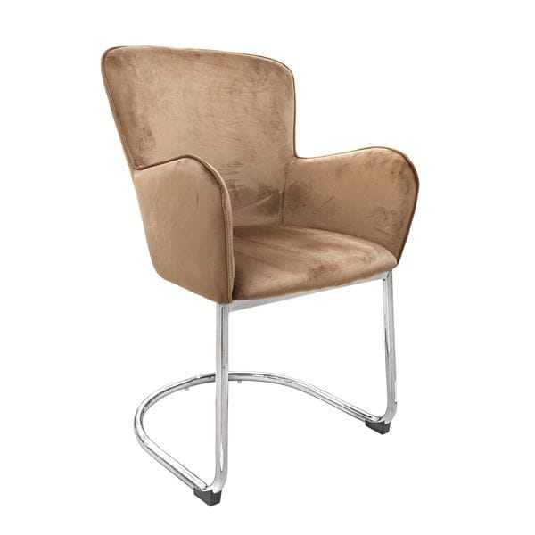 Стул обеденный круглый серый, бежевый с металлической опорой, хром Arko UNICO  248830 Зеленый  - Вид №2