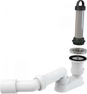 Сифон для душевого поддона с гидрозатвором и коленом