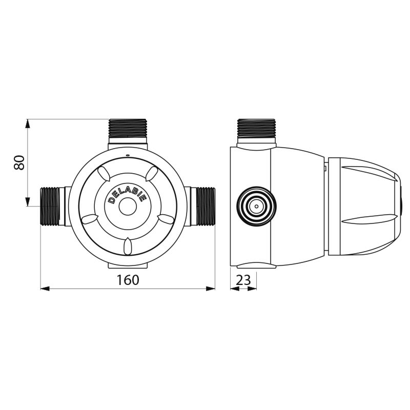 731053 Центральный термостатический смеситель PREMIX SECURIT DELABIE  - Вид №1