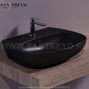 VI10NEROMATT Подвесная раковина настенная овальная Simas Vignoni черная