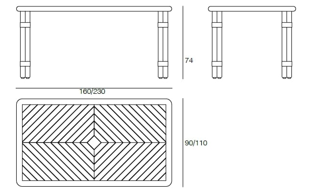 Прямоугольный садовый стол из тикового дерева Il Giardino di Legno Lignes ARCH-00070377 - Вид №1