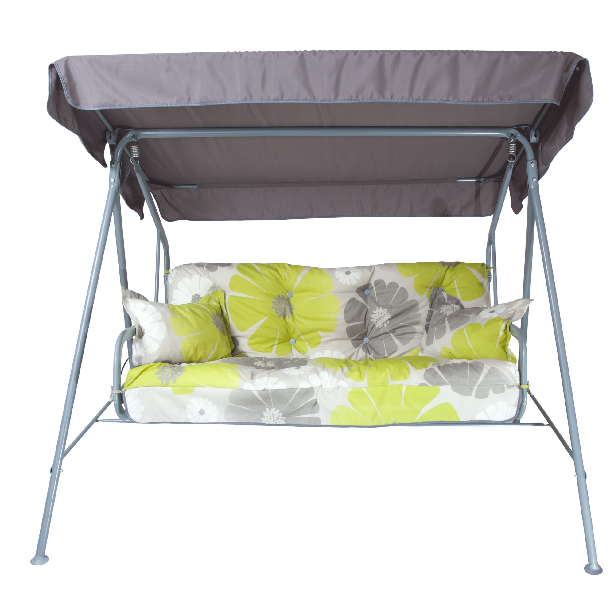 15783327 Качели садовые Бари 3-х местные (до 180 кг) серый/ желтый Santreyd  - Вид №1