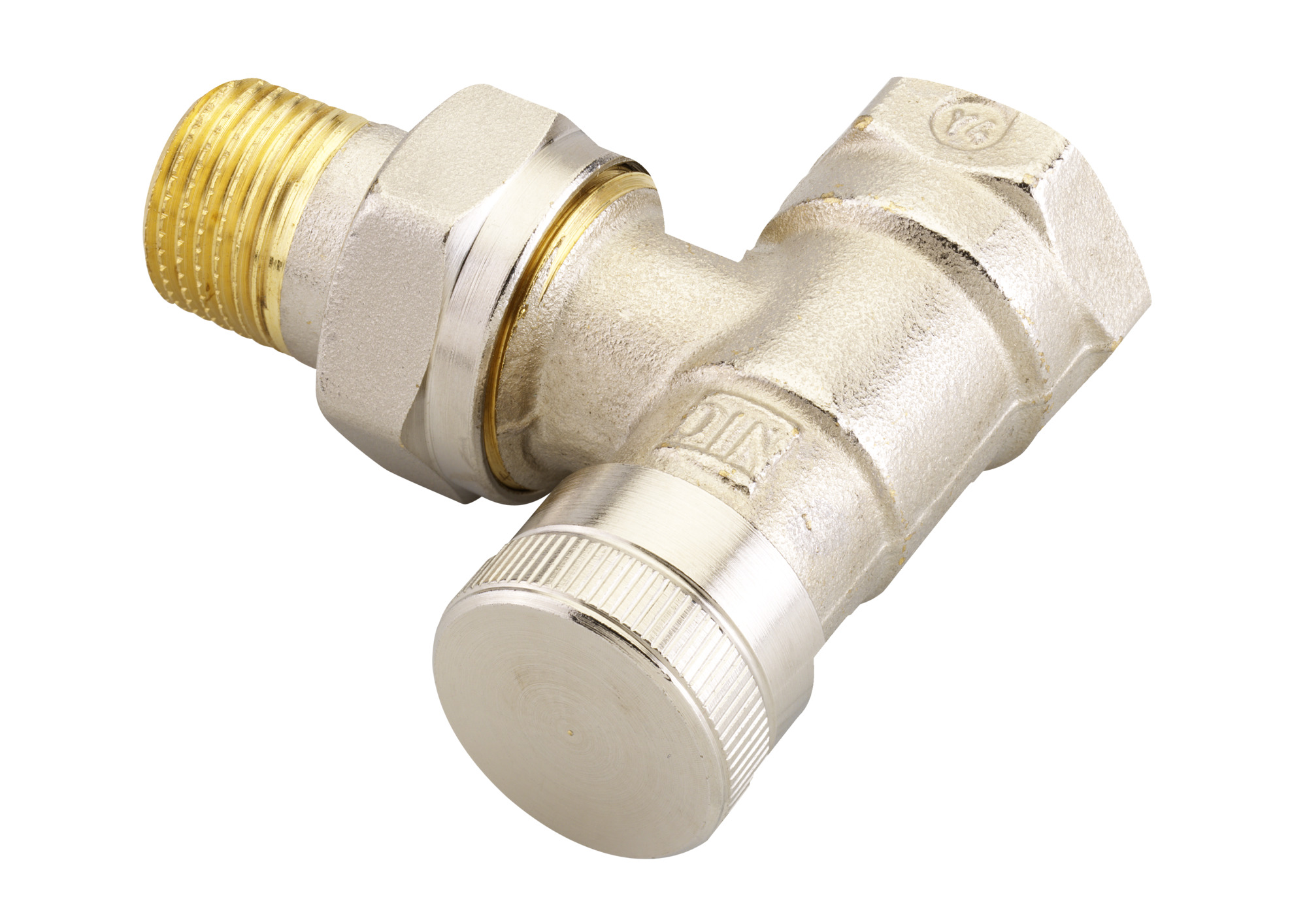 Danfoss Клапан RLV для бокового присоединения к радиатору RLV-CX Клапан запорный Ду 15, угл., хром 003L0273  - Вид №1