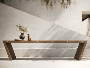 Прямоугольный садовый стол из массива дерева