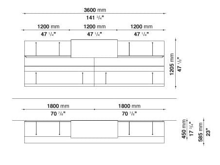 Подвесная секционная настенная Книжная полка B&B Italia PAB ARCH-00103035 - Вид №15