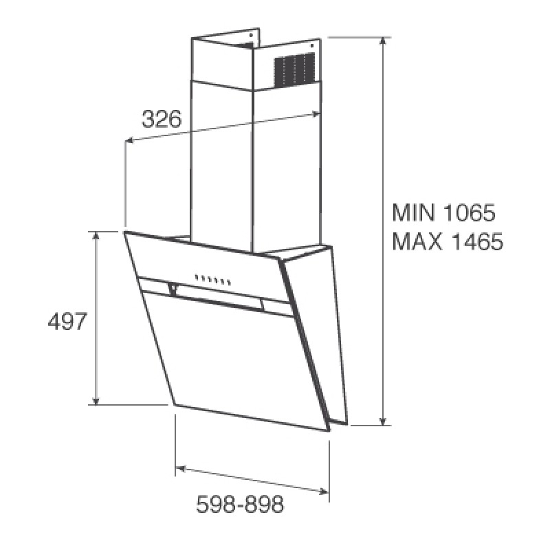 1106552 Вытяжка наклонная Jetair BONNY BL 60 A черный STDN-0101785 - Вид №1
