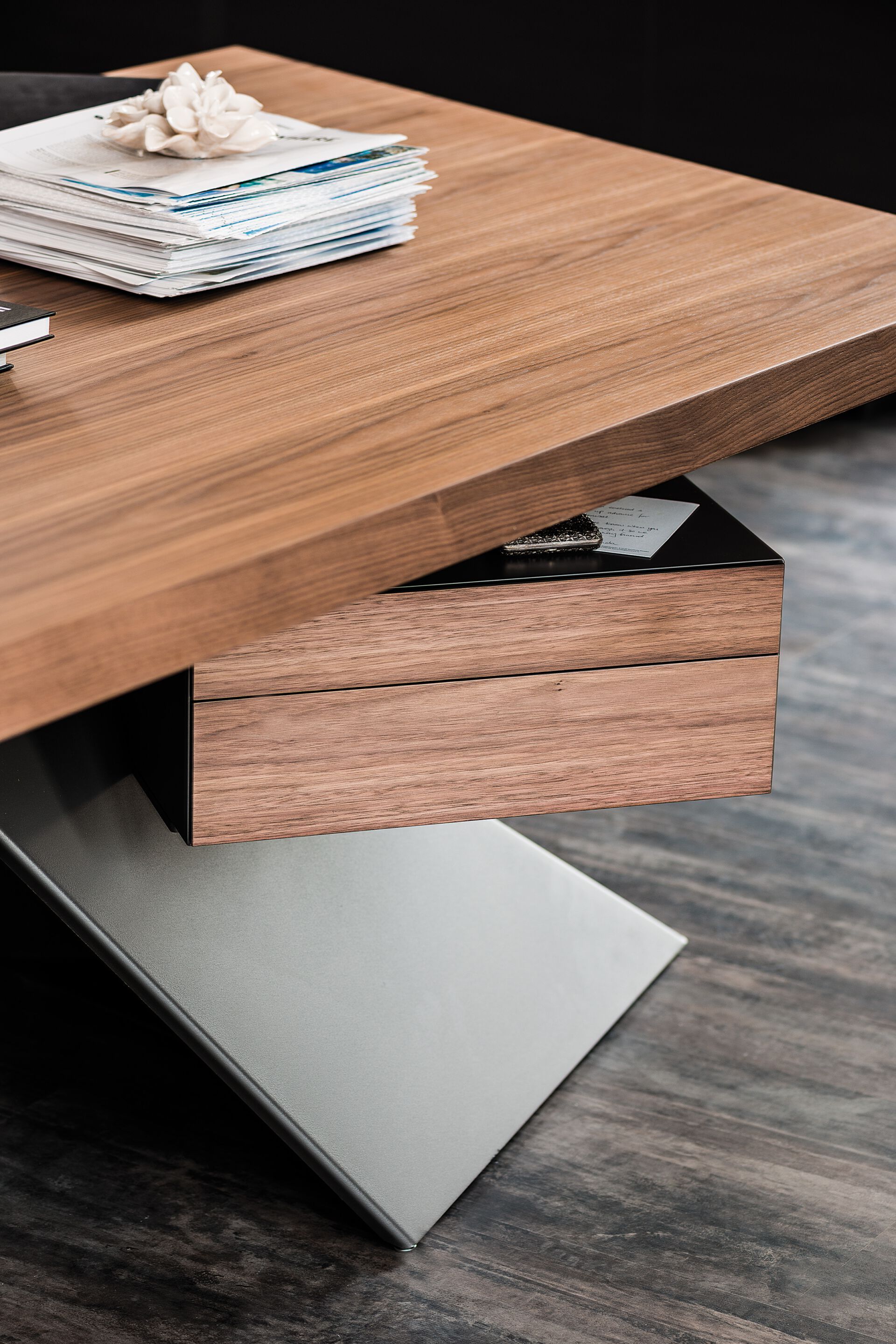 Прямоугольный стол из стали и дерева Cattelan italia NASDAQ ARCH-00006732 - Вид №5