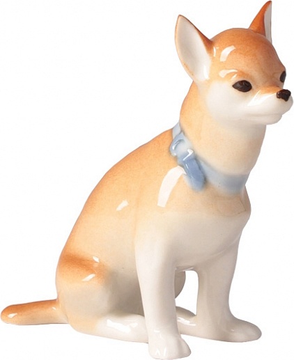 10580686 Императорский фарфоровый завод Скульптура "Чихуахуа Хорхе" Фарфор твердый 