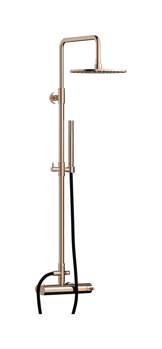 Душевая колонна Whynot со смесителем, круглым верхним душем и лейкой WE ARE IB mt127sr Brushed Rose Gold Indoor Shower