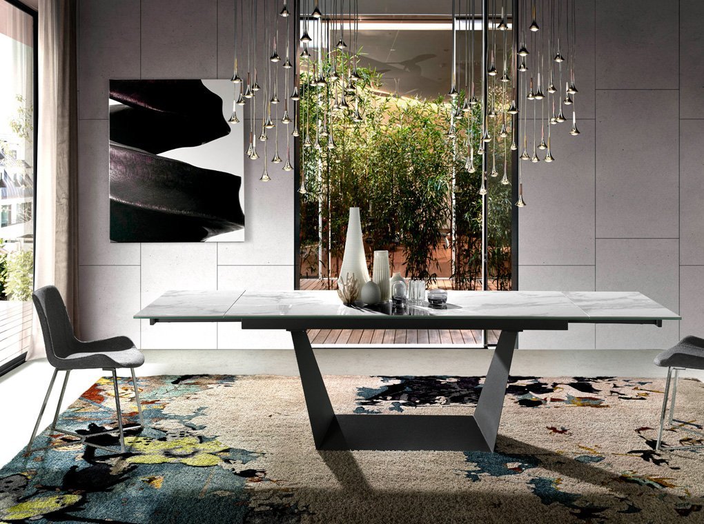 Обеденный стол раздвижной с керамическим топом 180-270 см DT777 от Angel Cerda ANGEL CERDA  289044 Белый  - Вид №3