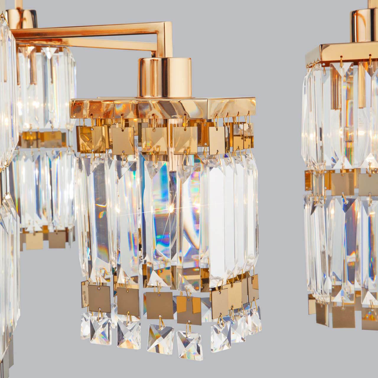 Потолочная люстра Eurosvet Barra 10100/8 золото/прозрачный хрусталь Strotskis EUROSVET ДИЗАЙНЕРСКИЕ, BARRA 00-3888689 Золото;прозрачный  - Вид №3